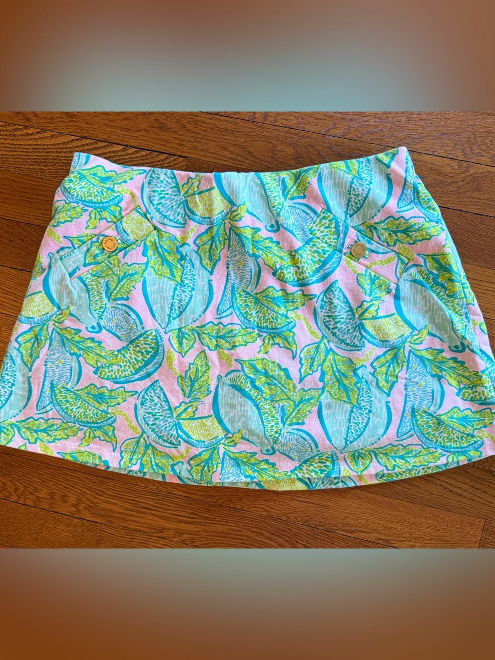 Lilly Pulitzer Pink Blue Green Citrus Print Skort